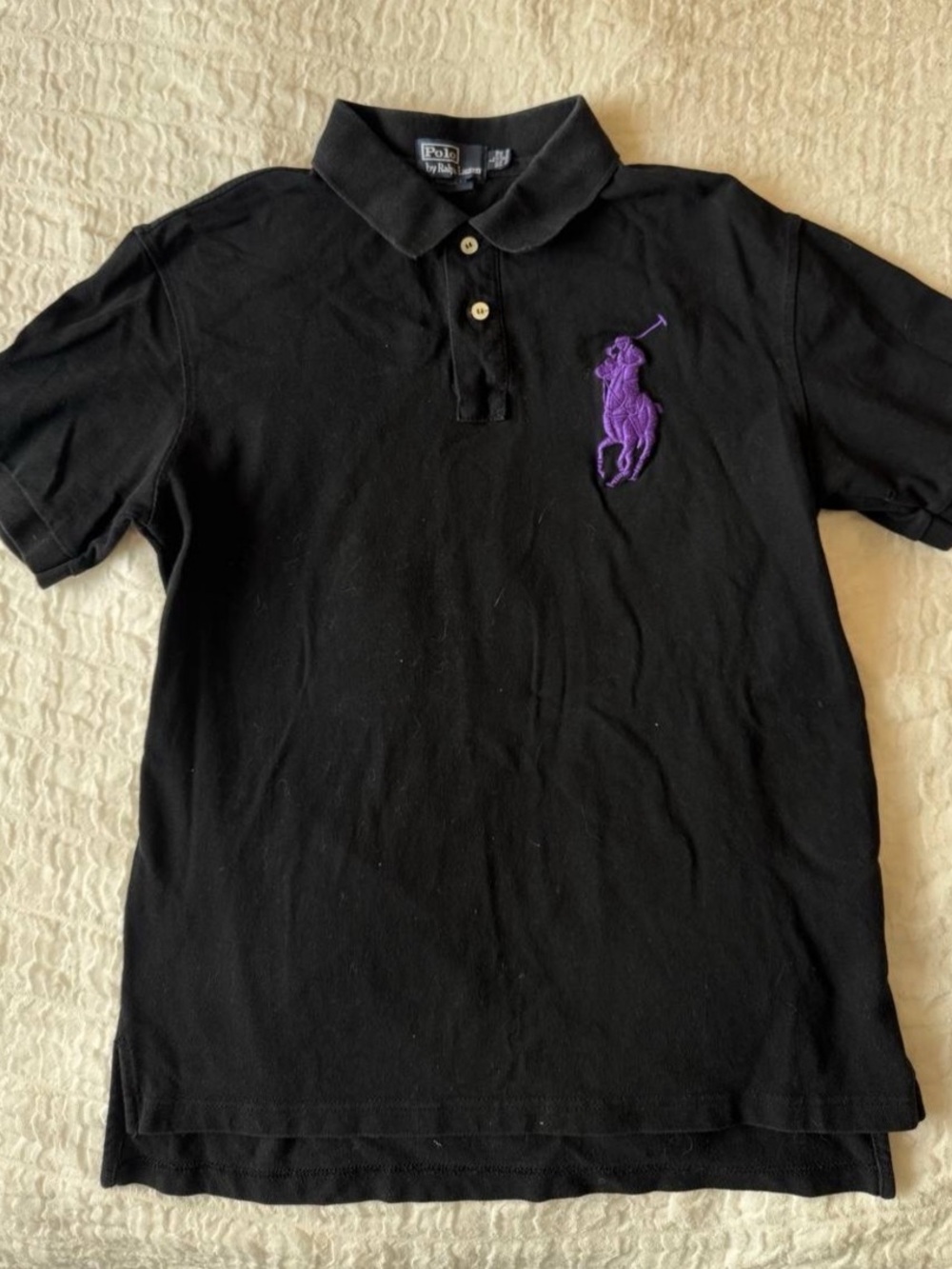 Vintage Polo Ralph Lauren Big Pony Polo Shirt Black & Purple